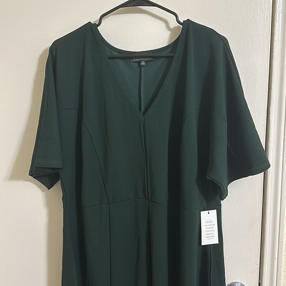 NWT Eloquii Elegant Dark Green Emerald MIDI Dress - Picture 2 of 6